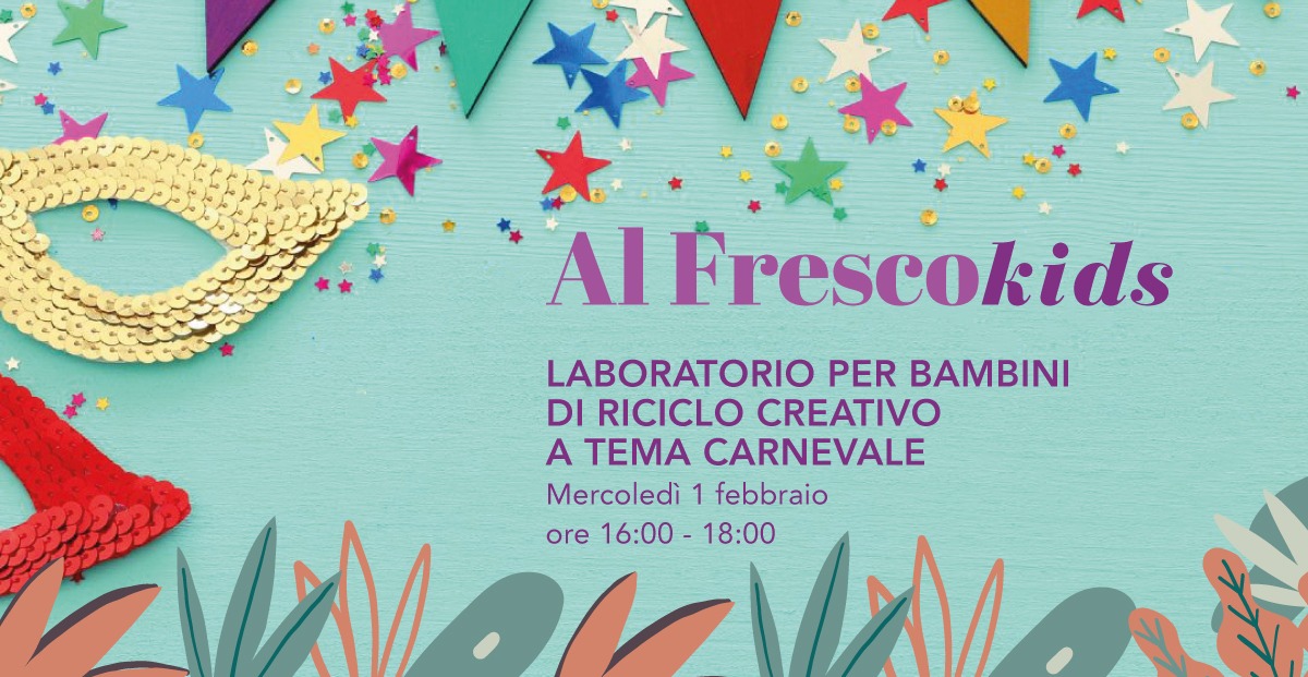 Laboratorio per bambini di riciclo creativo a tema carnevale